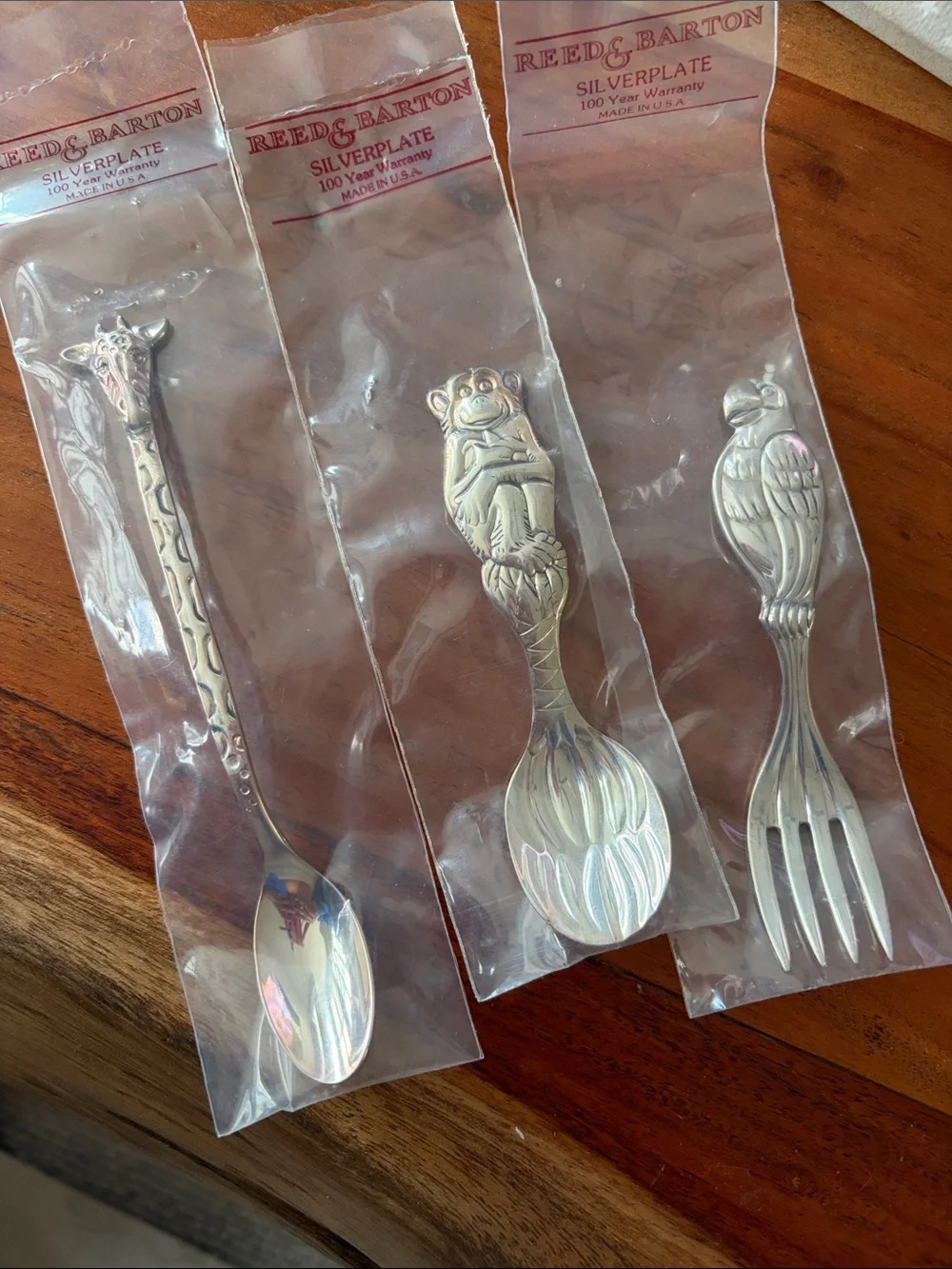MINT Reed & Barton Silver SAFARI Baby Child Flatware Set New In Box Sealed